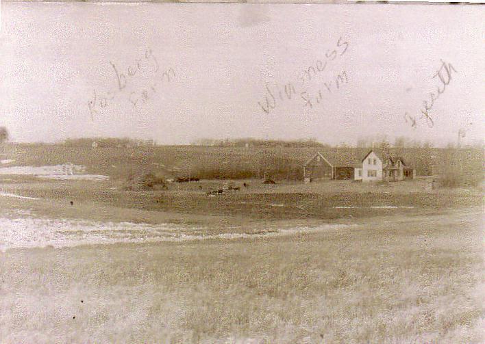 The picture shows the Kosberg, Winsness and Fjeseth farms in Hendricks, Minnesota. Photograph courtesy of Jim Winsness/Lorenchia Scott.