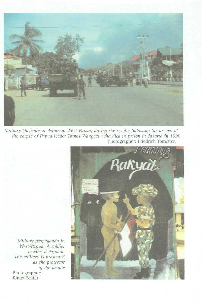 Military' bloekade in Wamena.