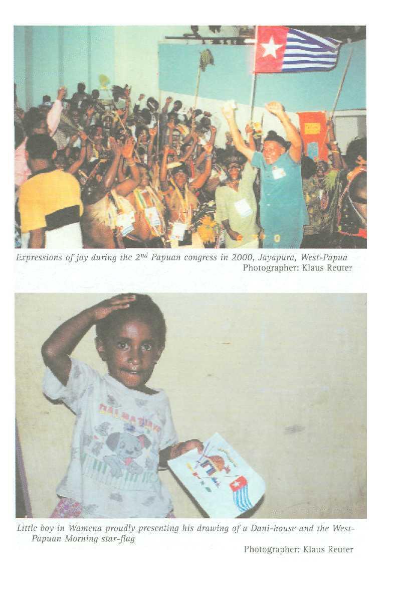 Expressions ofjoy during the 2 nd Papuan congress in 2000, Jayapura, West-Papua Photographer: Klaus Reuter Little boy