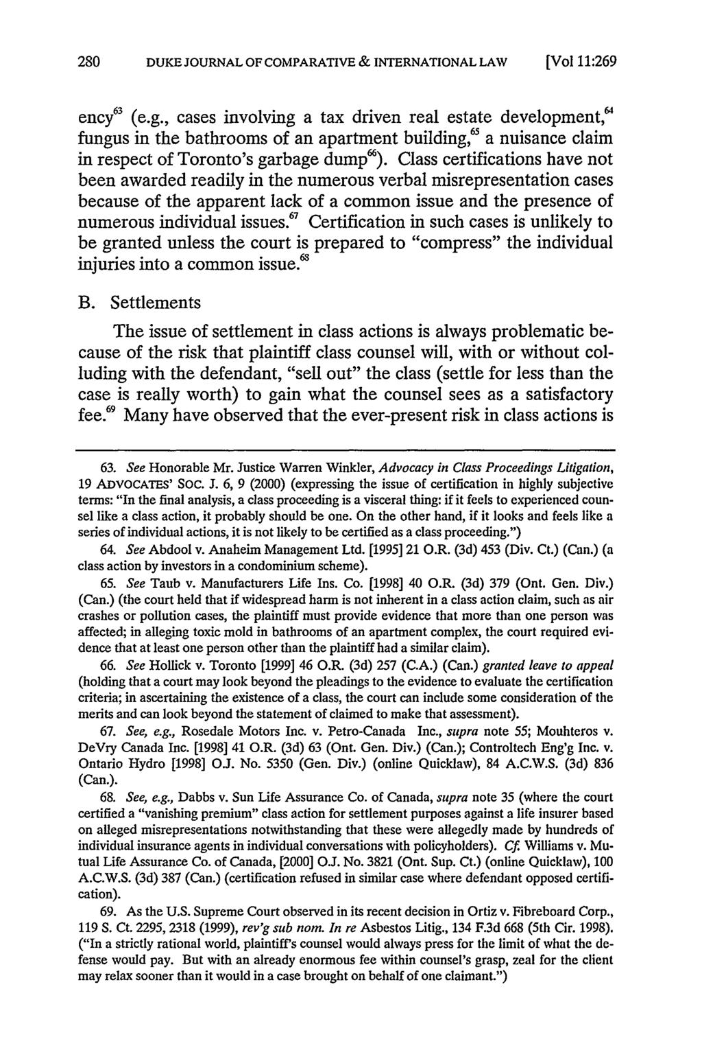 280 DUKE JOURNAL OF COMPARATIVE & INTERNATIONAL LAW [Vol 11:269 ency (e.g.