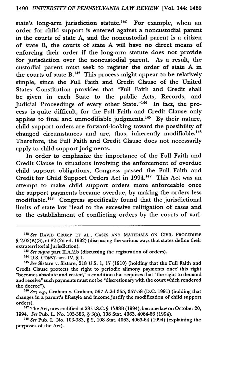 1490 UNIVERSITY OF PENNSYLVANIA LAW REVIEW [Vol. 144:1469 state's long-arm jurisdiction statute.