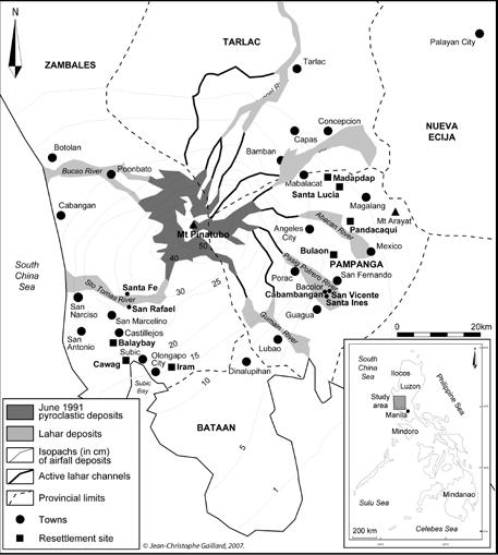 Fig. 2: One of the thirteen resettlement sites. JC Gaillard Fig. 1: Extent of the Mt Pinatubo Volcanic erruption 1991.