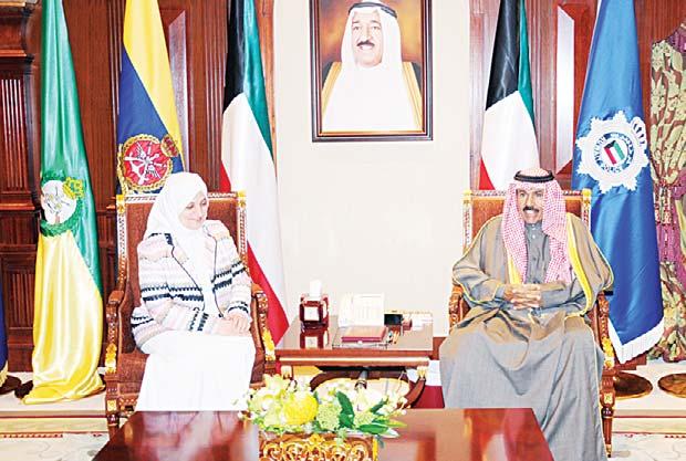 LOCAL 2 From left: HH the Crown Prince with Speaker Al-Ghanim, HH the Prime Minister and FM Sheikh Sabah Al-Khaled.