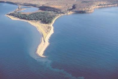 Figure 2. Sand spit on Outer Island: a typical shoreline in the park. Photo courtesy of Apostle Islands National Lakeshore.