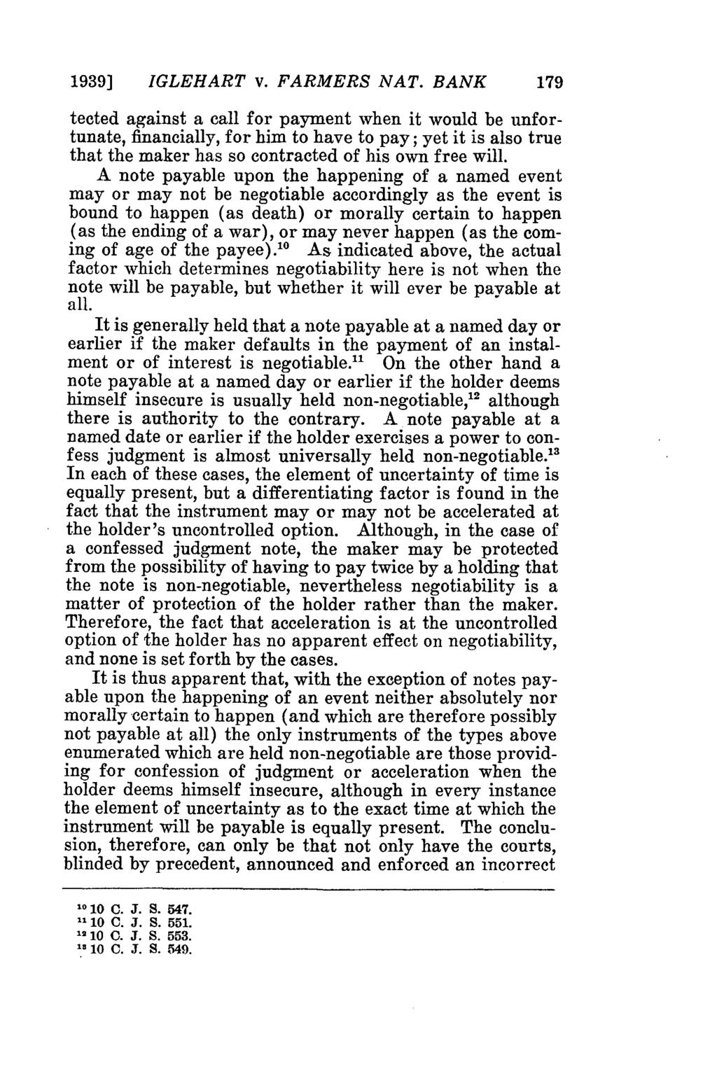 1939] IGLEHART v. FARMERS NAT.