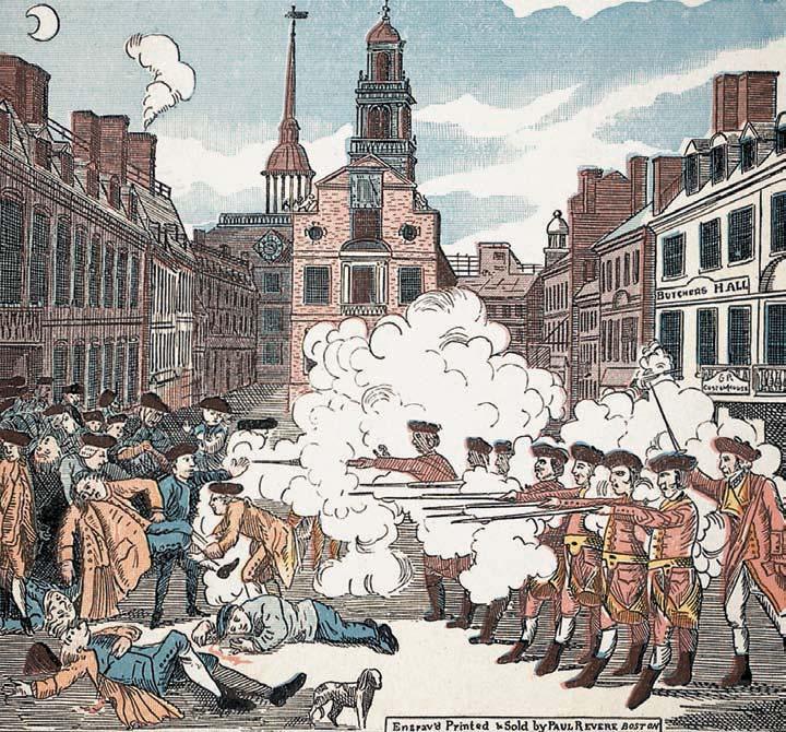 Although it inaccurately depicts what was actually a disorganized brawl between residents of Boston and British soldiers, this image became one of the most