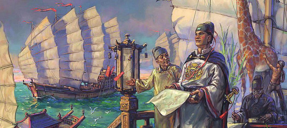 Admiral Zheng He s first voyage in 1405 included more than 300 ships, the largest fleet the world had seen until World War II; Zheng s armada traveled as far as the east coast of Africa.