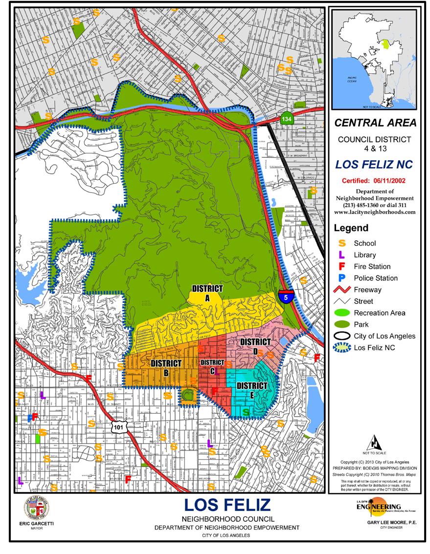 ATTACHMENT A MAP OF LOS FELIZ NEIGHBORHOOD COUNCIL