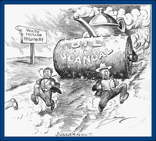 Teapot Dome Scandal Oil reserves were originally under the control of the US Navy Dept Secretary of the Interior Albert Fall (former senator) convinces