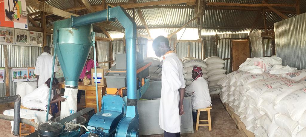 WFP Milling and fortification now a mainstream activity Following a successful pilot, WFP has now integrated small-scale milling and fortification of flour in its food assistance in Kakuma refugee