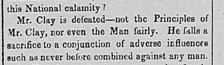 New York Tribune, Nov. 9, 1844, p. 2 The Whig press was shocked and dismayed by the results of the election.