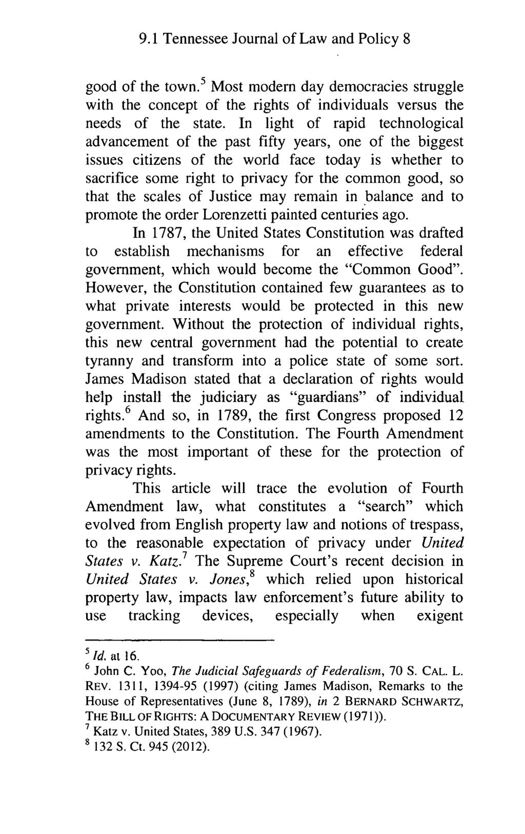 Tennessee Journal of Law and Policy, Vol. 9, Iss. 1 [2013], Art. 3 9.1 Tennessee Journal of Law and Policy 8 good of the town.