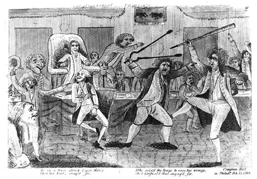 230 Chapter 8 Growing Pains: The New Republic, 1790 1820 Figure 8.12 This 1798 cartoon, Congressional Pugilists, shows partisan chaos in the U.S.
