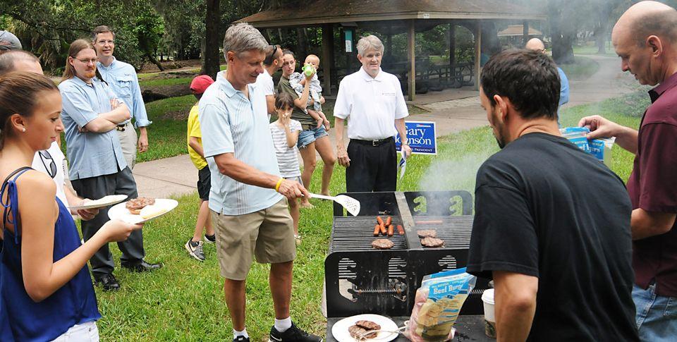Third and Minor Parties in the United States Libertarian Party presidential candidate Gary Johnson serves up lunch