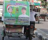 Examples of bentor usage as transit media for campaign props in Medan The pictures above illustrate how the candidates legislative promote themself and try to be recognized by voters.