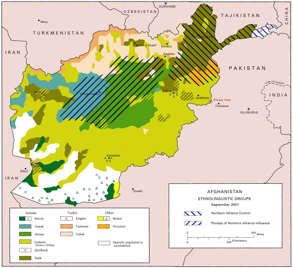 Illustration 2: Ethno-Linguistic Map of Afghanistan. Source: Wikimedia The people of Afghanistan form a mosaic of linguistic groups.