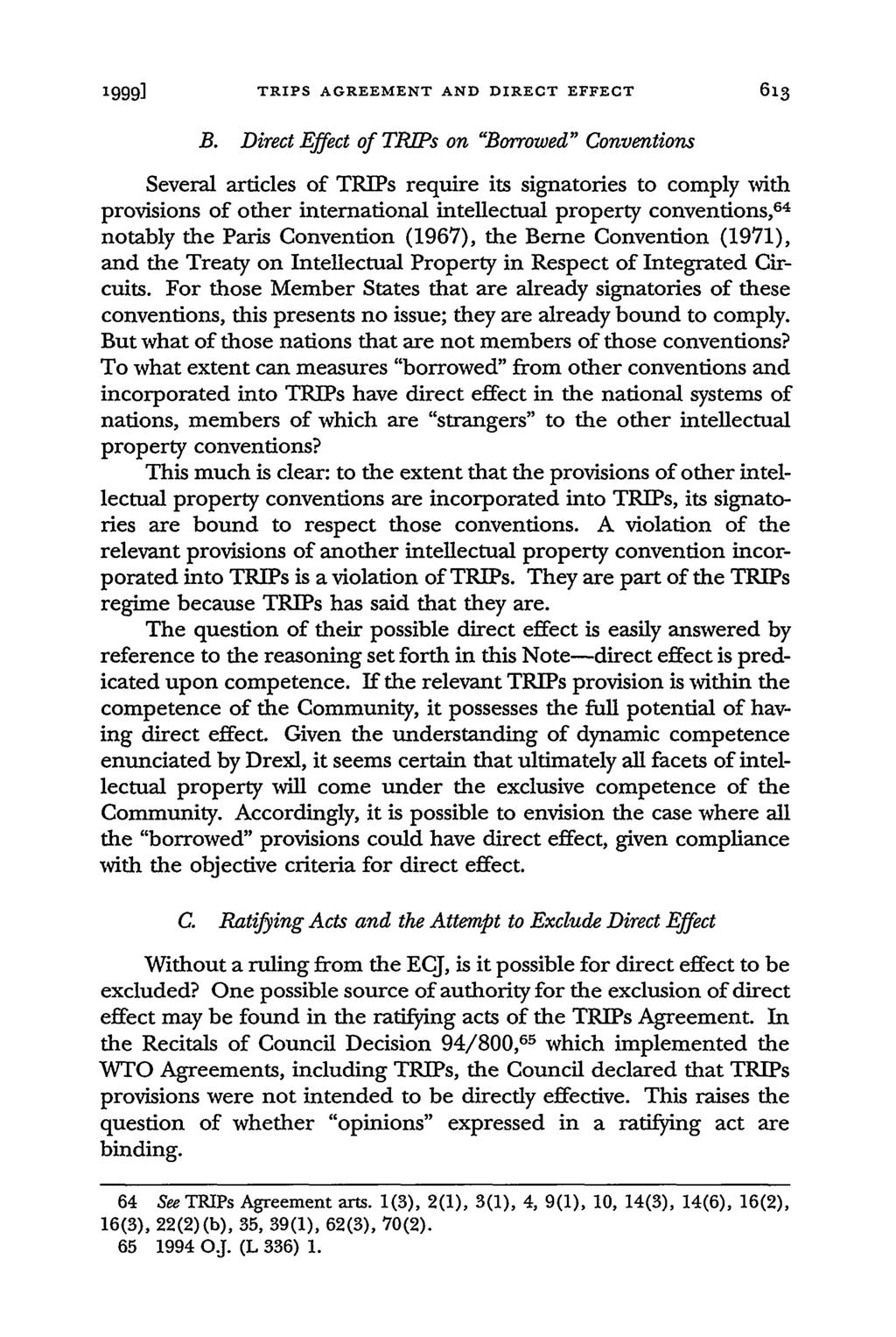 1999] TRIPS AGREEMENT AND DIRECT EFFECT B.
