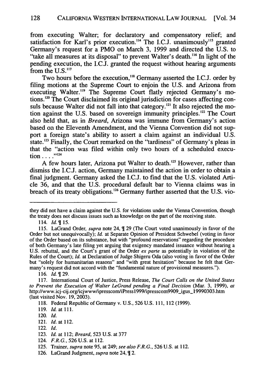 California Western International Law Journal, Vol. 34 [2003], No. 1, Art. 6 128 CALIFORNIA WESTERN INTERNATIONAL LAW JOURNAL [Vol.