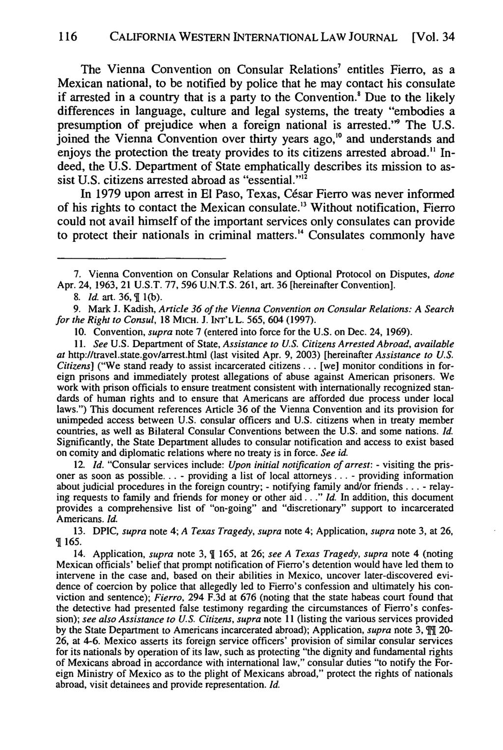 California Western International Law Journal, Vol. 34 [2003], No. 1, Art. 6 116 CALIFORNIA WESTERN INTERNATIONAL LAW JOURNAL [Vol.