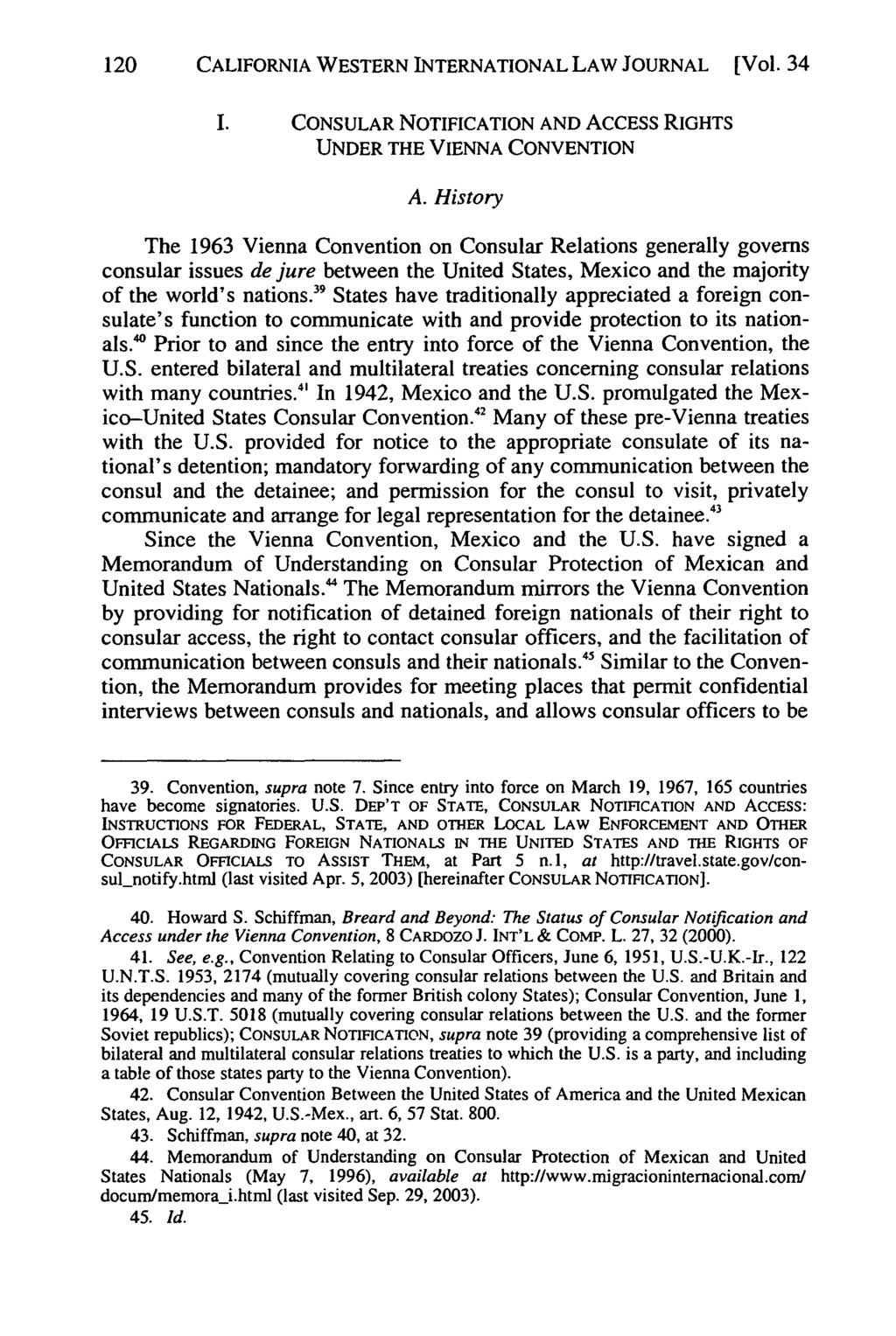 California Western International Law Journal, Vol. 34 [2003], No. 1, Art. 6 120 CALIFORNIA WESTERN INTERNATIONAL LAW JOURNAL [Vol. 34 I.