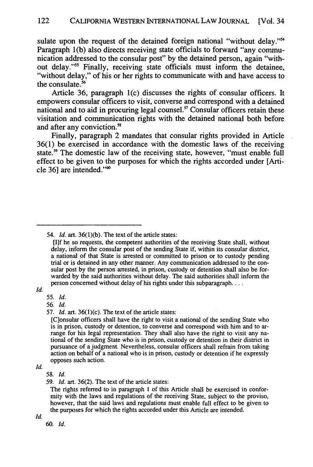 122 California CALIFORNIA Western International WESTERN Law INTERNATIONAL Journal, Vol. 34 LAW [2003], JOURNAL No. 1, Art. [Vol.