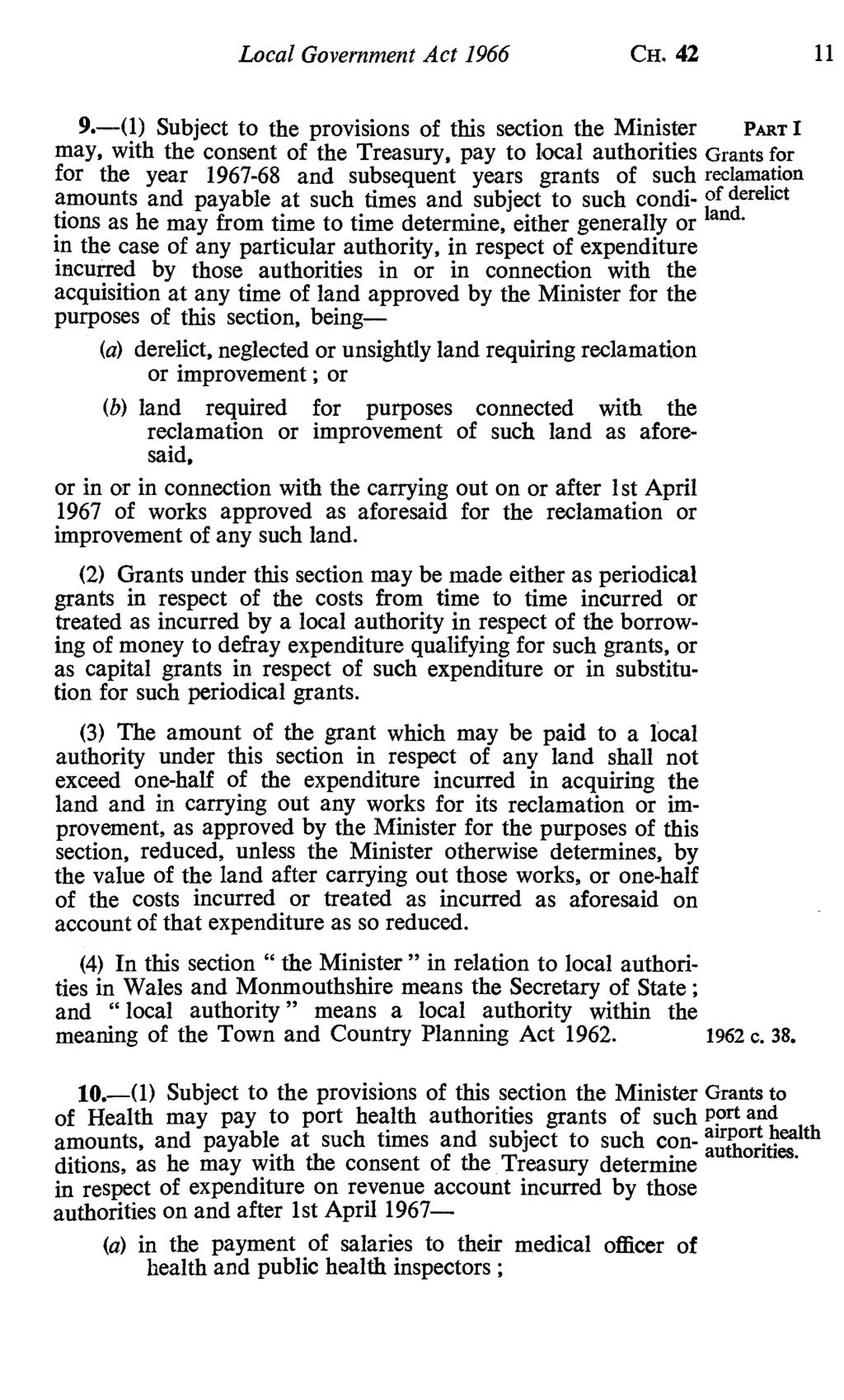 Local Government Act 1966 CH. 42 11 9.