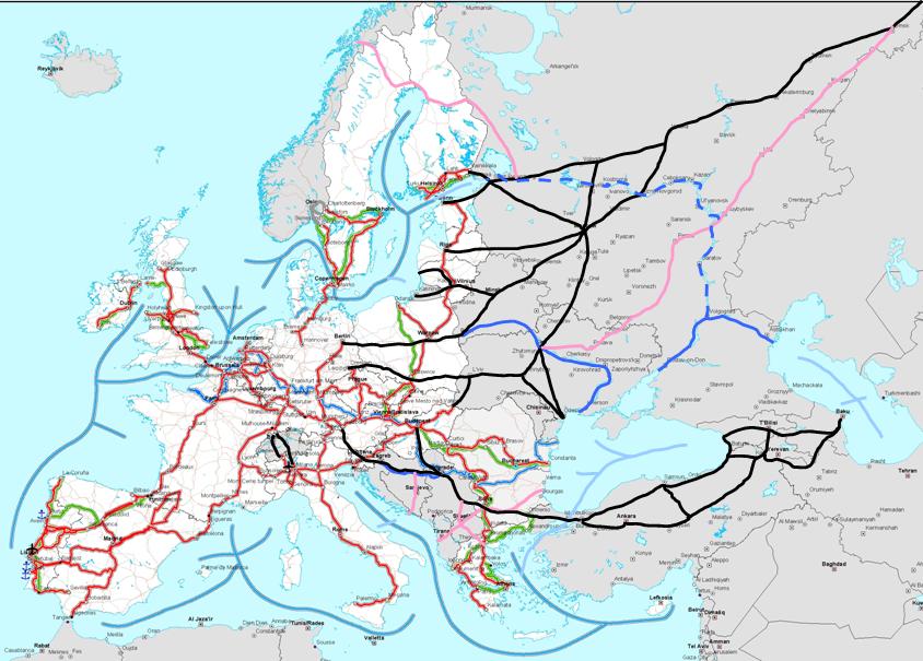 International transport corridors and projects High Level Group on the Extension of the Major Trans-European axes