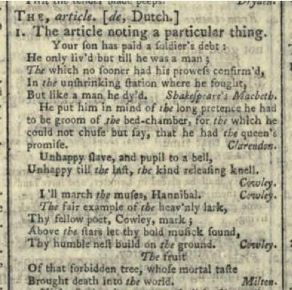 Samuel Johnson, A Dictionary of the English Language (1755)
