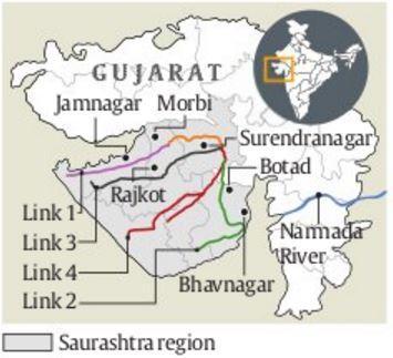 SAUNI PROJECT NEWS: Recently Prime Minister inaugurated phase-1 pipeline canal of SAUNI (Saurashtra Narmada Avtaran Irrigation)project in Gujarat This is considered as a second milestone of the Rs