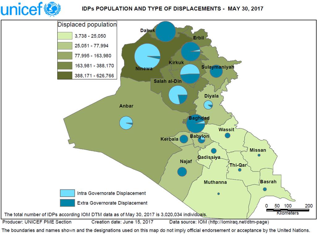 Situation Overview & Humanitarian Needs As military operations concentrated on a final push to re-take the three remaining Islamic State of Iraq and the Levant (ISIL)- controlled west Mosul