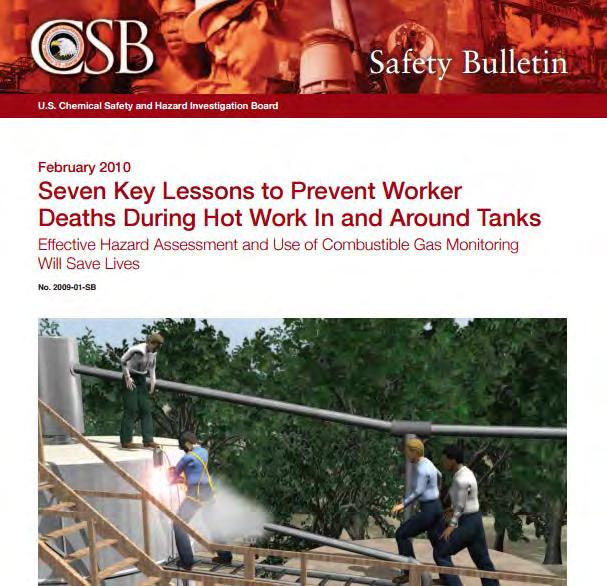 Hot Work Safety Bulletin Available at: http://www.csb.