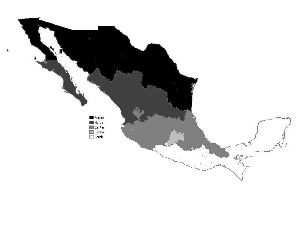 2.8. Figures Figure 1: Mexico Regional Sub-division