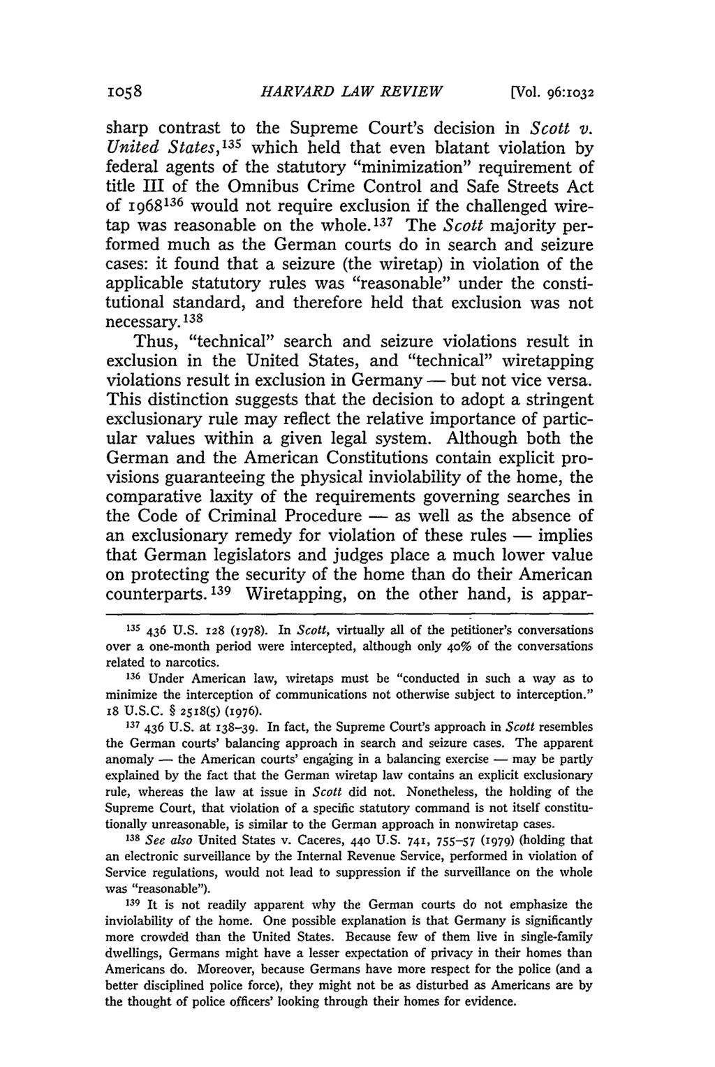 1058 HARVARD LAW REVIEW [Vol. 96:1o32 sharp contrast to the Supreme Court's decision in Scott v.
