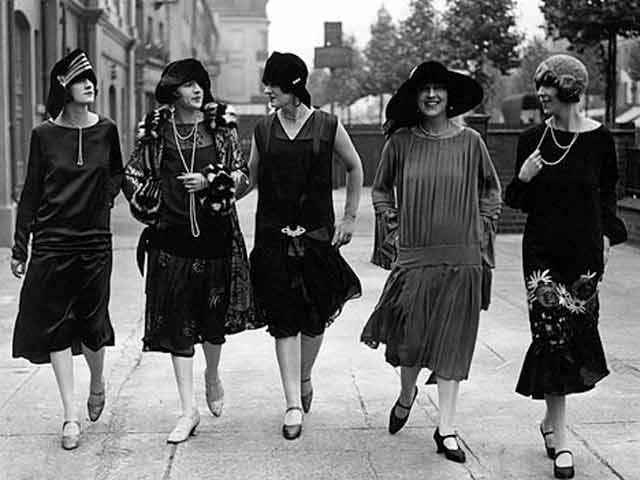 Image Sheet 1920 s Mary, David, Nicola Flapper women walking around the streets flaunting their new fashion.