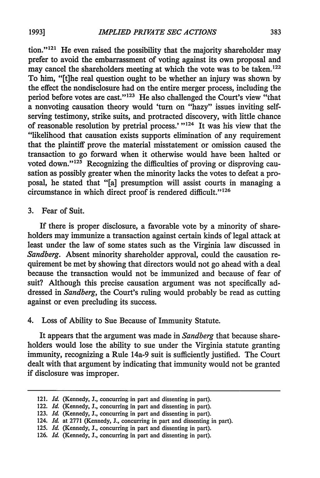 1993] IMPLIED PRIVATE SEC ACTIONS tion.