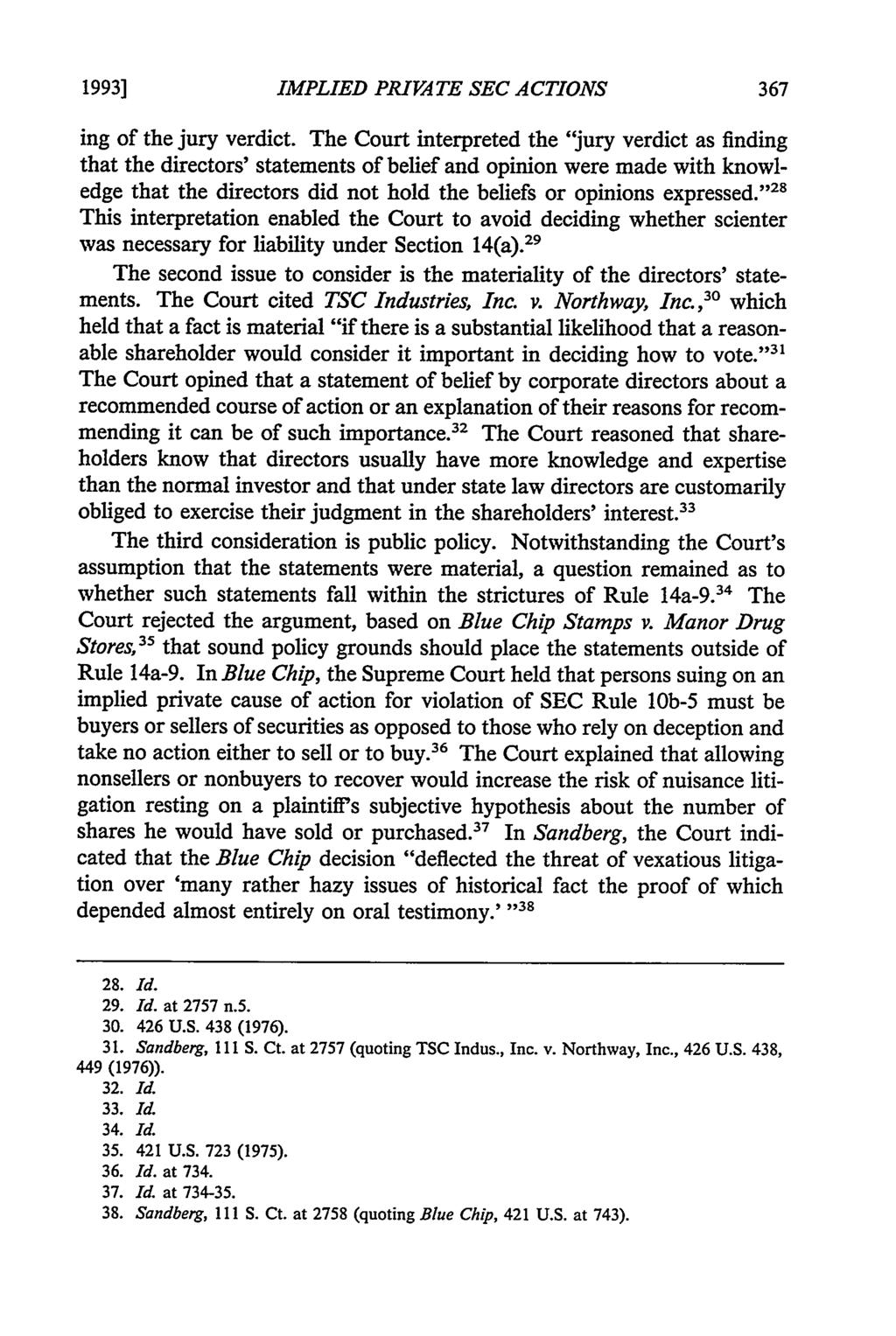 19931 IMPLIED PRIVATE SEC ACTIONS ing of the jury verdict.