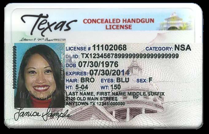 Concealed Handgun License Photograph: Texas law requires the ID to have a photograph of the voter. Expiration Date: Per 63.0101 must be valid, or expired within 60 days.