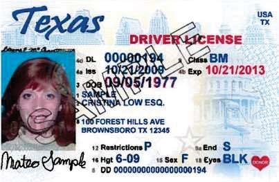Case 2:13-cv-00193 Document 802-25 Filed in TXSD on 11/20/14 Page 4 of 26 Texas Driver s License Photograph: Texas law requires the ID to have a photograph of the voter. Expiration Date: Per 63.