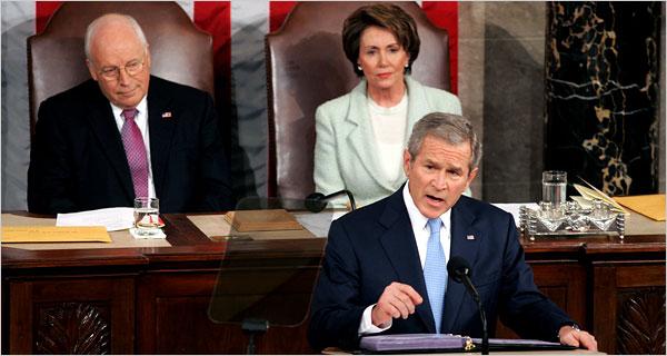 Bush speaking to Congress during