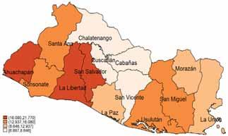 Ahuachapán is the only department in which there was overlap between the high rate of overall poverty and the large population share of the extreme poor.
