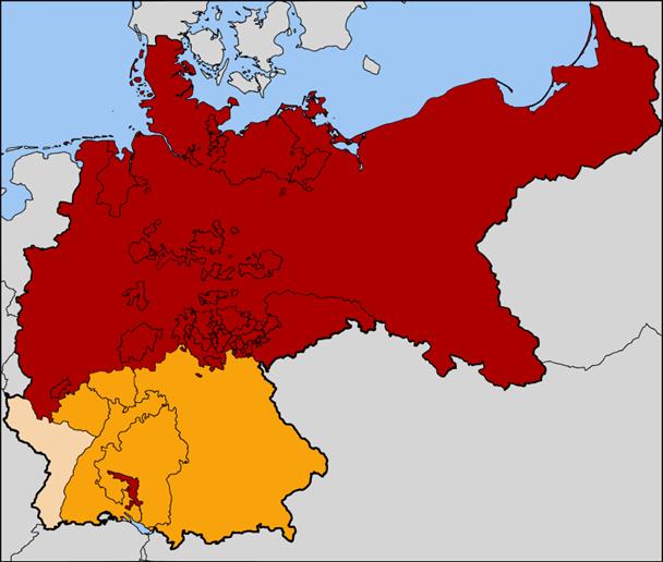 North German Confederation (red).