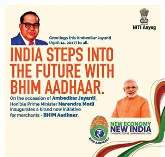 Prime Minister launches BHIM-Aadhar, a digital payment platform on Ambedkar Jayanti Two new Schemes- Cash back and Referral bonus unveiled E nroute to the digital payments gaining the proportions of