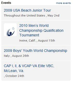 The "In The News" section allows us to aggregate information on volleyball from other internet sources via an RSS feed.