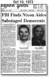 FBI finds that Watergate stems from a massive campaign of political spying by Nixon s