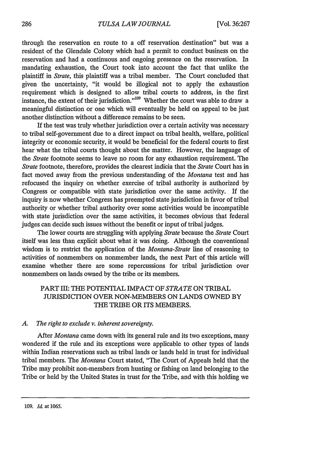 Tulsa Law Review, Vol. 36 [2000], Iss. 2, Art. 2 TULSA LAW JO URNAL [Vol.
