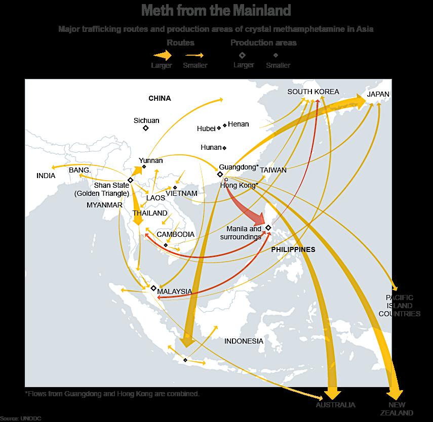 Chinese and Taiwanese residents. Moreover, the individuals that produce meth known as cooks and chemists are even flown into the Philippines from China by the drug cartels to work in meth labs.