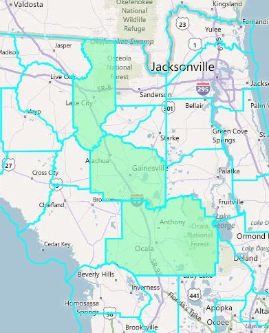 NE/NC-26: Combine Alachua, Marion and Columbia Counties to Create a Congressional District Description: Alachua County is really a part of North Central Florida, and the residents of that county