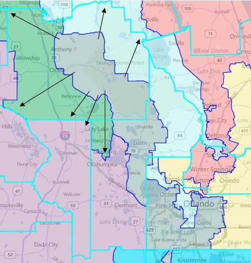 NE/NC-27: Make Changes to the Current Congressional District 8 per the Remarks of Commissioner Carl Zalak Description: Consolidate Congressional District 8 by having all of Marion County connected