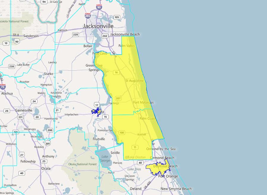 NE/NC - 31: Ideal Palm Coast Voting District 63 Description: Ideal Palm Coast voting district: Probably all of Flagler County, St. Augustine (St.