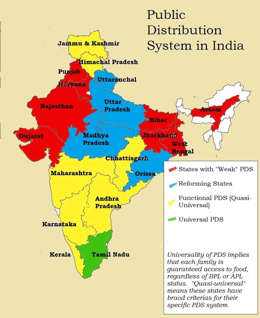 income and food production per capita; among them are Kerala and Tamil Nadu. By contrast, Punjab, which produces more food per capita than any other state, does not do nearly as well.